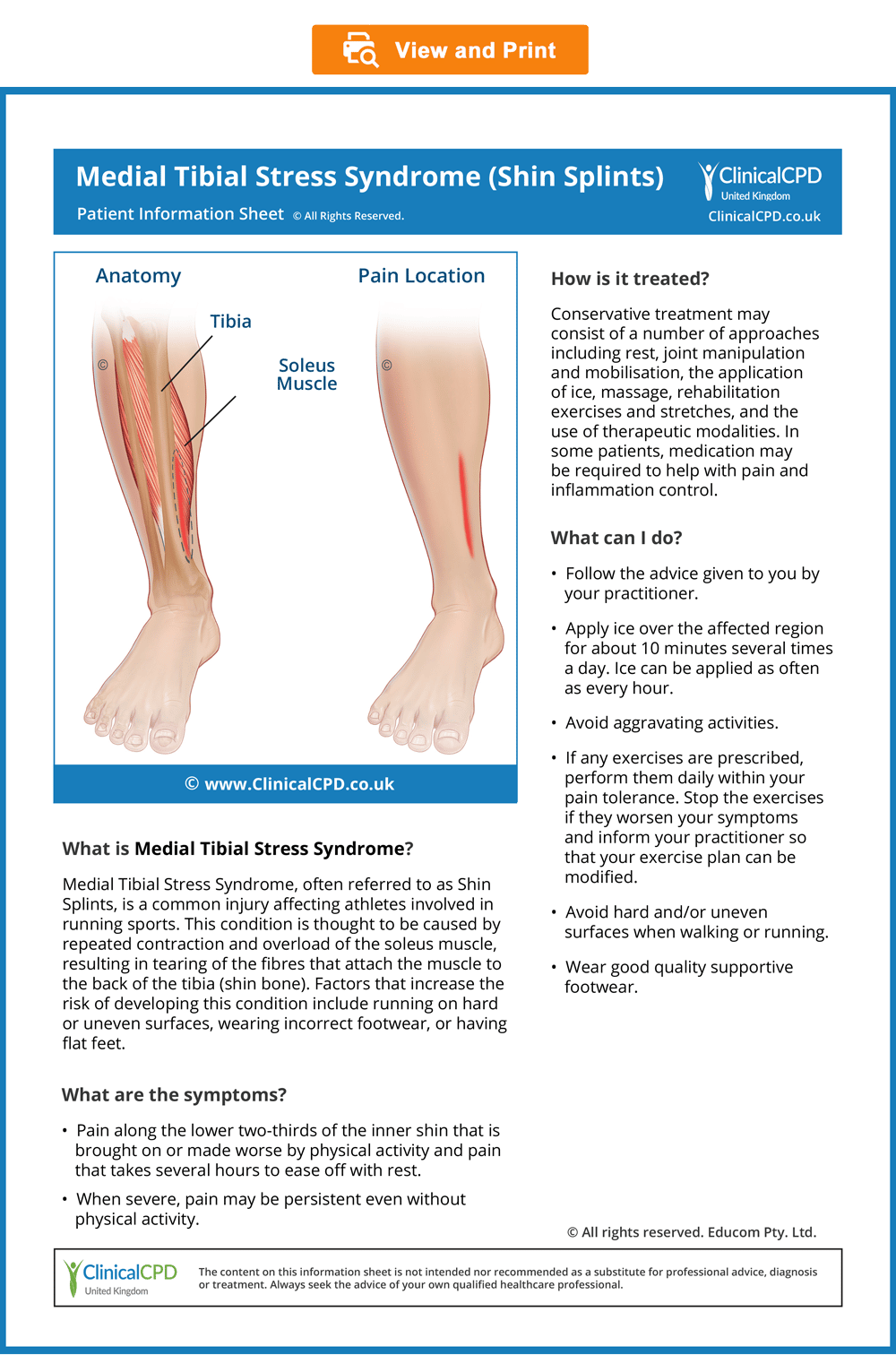 Shin Splints-Medial Tibial Stress Syndrome